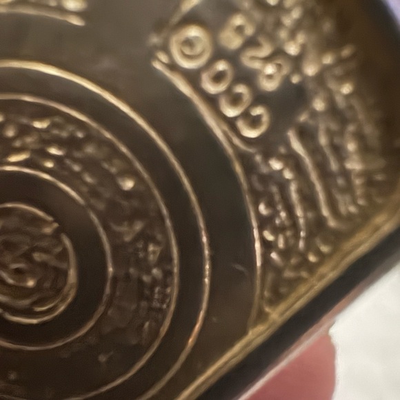 VTG RARE Sterling Silver 925 CCO Native American Turquoise Inlay Pendant 1.75 - Picture 13 of 13